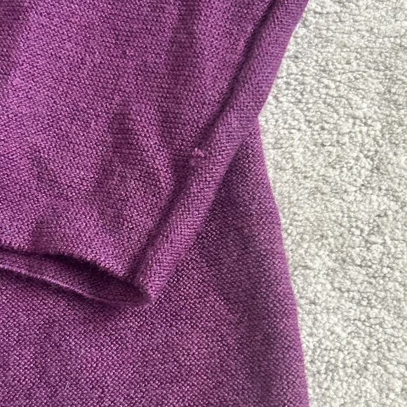 Eileen Fisher Cardigan Sweater Women’s Size Medium Purple Merino Wool Open Front - Picture 3 of 8